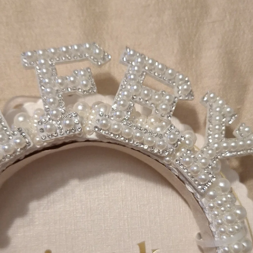 Piper K Gold Pearl Embellished Headband